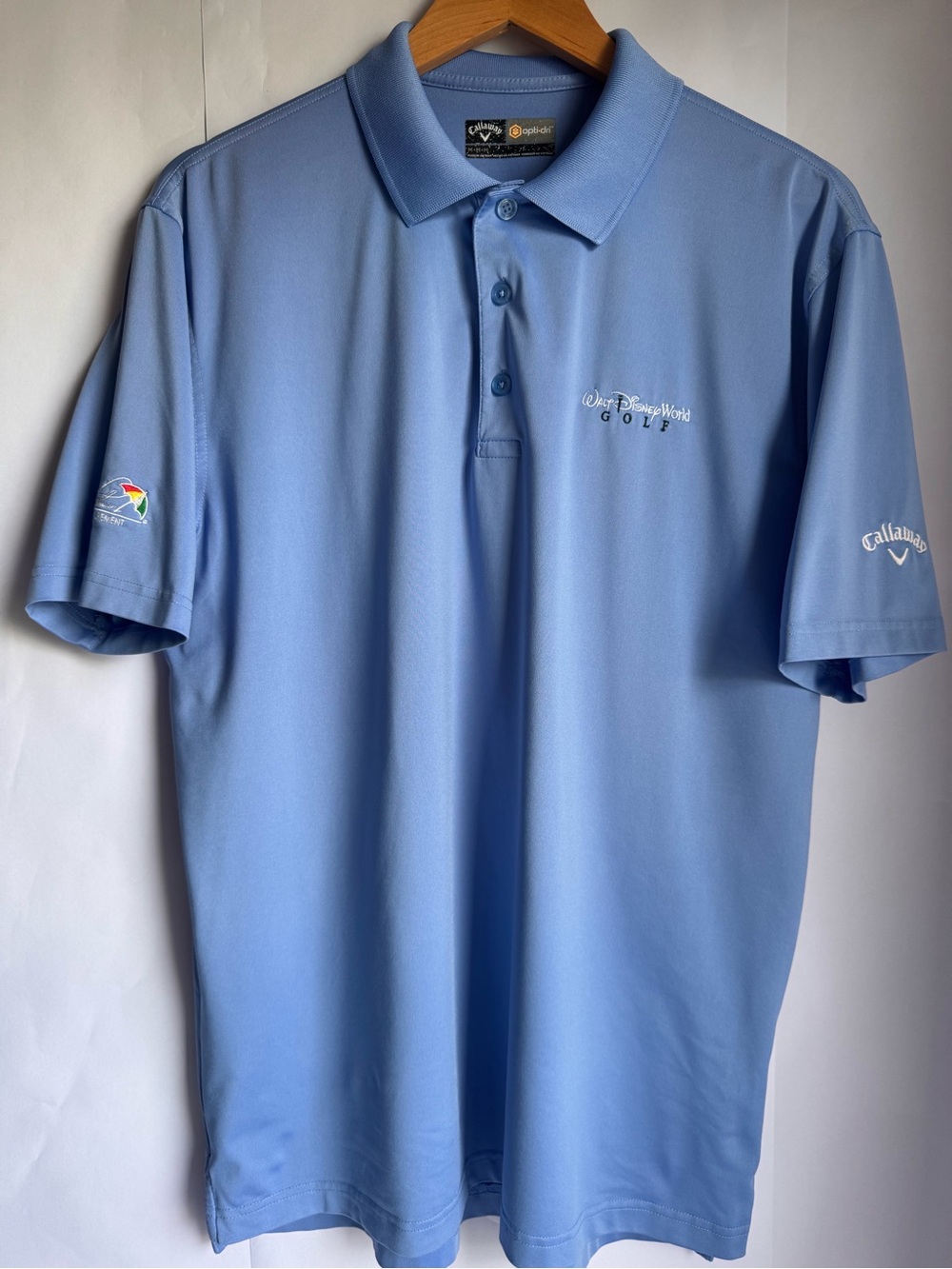 Callaway Disney Golf Light Blue Short-Sleeve Golf Polo w/ Arnold Palmer logo